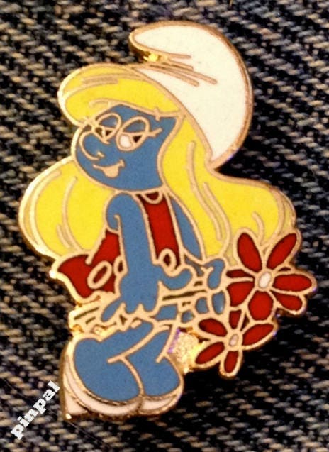  Smurfette Smurfs Smurf Girl Cartoon 80s Lapel Pin