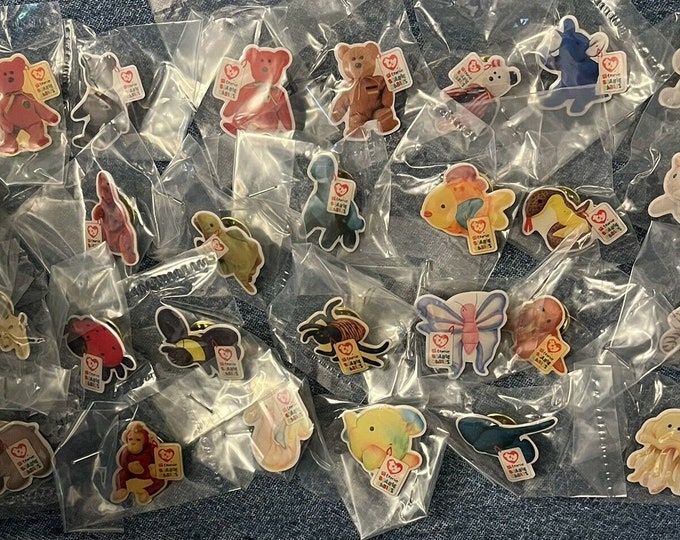 McDonald's Ty Teenie Beanie Babies Crew Lapel Pins ~ Collection Set of 27 ~ all new in pkg. ~ 2000 NOS