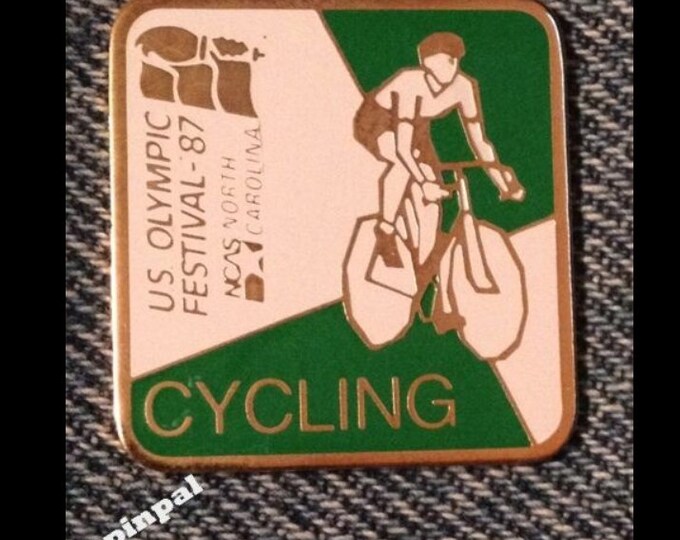 Cycling Pin Badge ~ 1987 U.S. Olympic Festival ~ NCAS ~ North Carolina