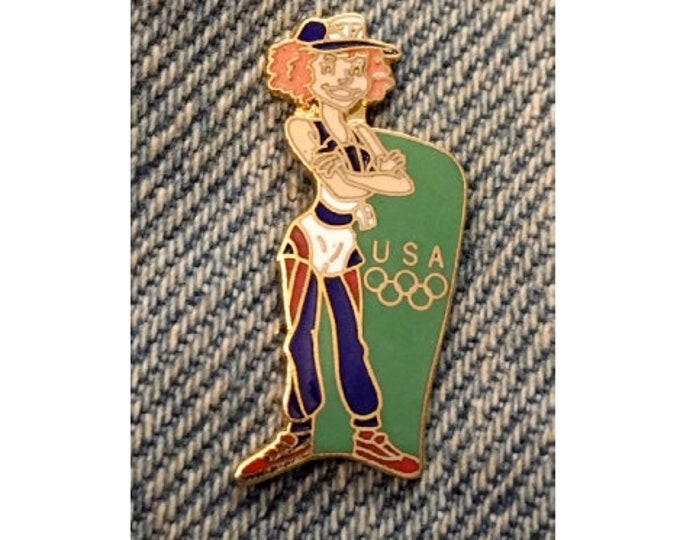 1988 Seoul Olympic Pin ~ Hanna-Barbera Character: Coach Betty Bennett (Image 2 of 2) from Olympikids Collection