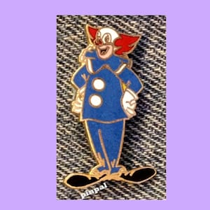 Bozo the Clown Brooch Lapel Pin ~ 80's ~ Vintage ~ Cloisonne ~ Cartoon  ~NOS ~ New Old Stock