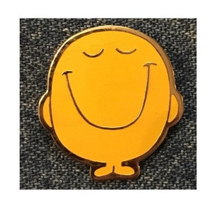 Mr. Happy Brooch Pin ~ from Mr. Men Series by Roger Hargreaves ~ 80's vintage