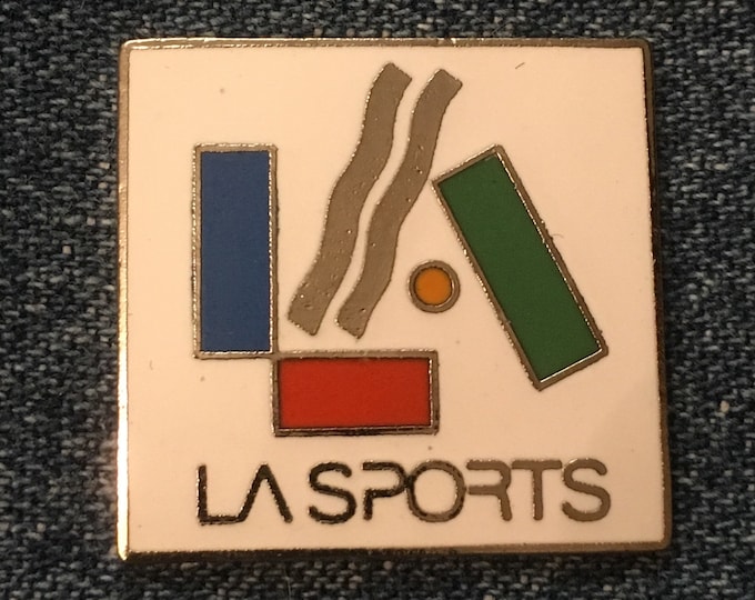 LA Sports Lapel Pin  ~ back stamp © 1989 LA Sports TM ~ non Olympic