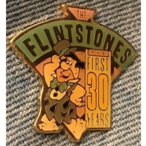 The Flintstones Pin ~ First 30 Years ~ vintage 1990 ~ Hanna-Barbera ~ TV Cartoon Show
