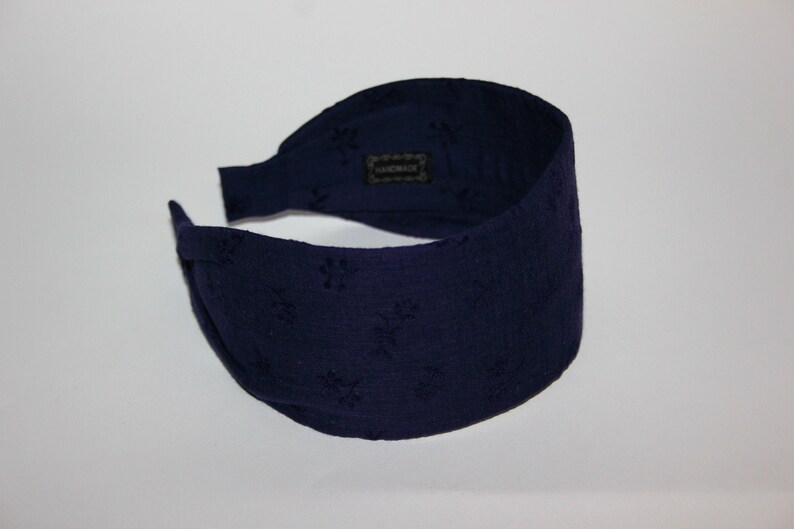 Boho Headband Women Dark Blue Wide Cotton Headwrap Head Scarf Etsy