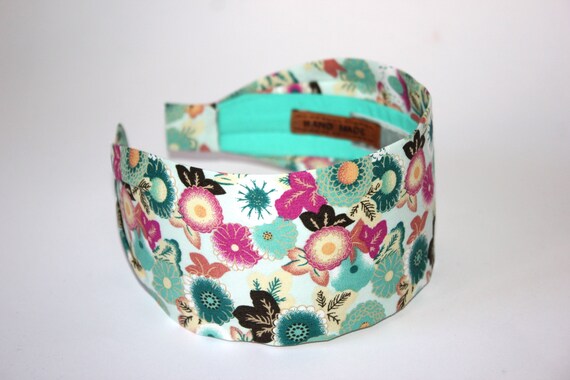 Japanese Headbands For Women Colorful Blossom Wide Headband Etsy
