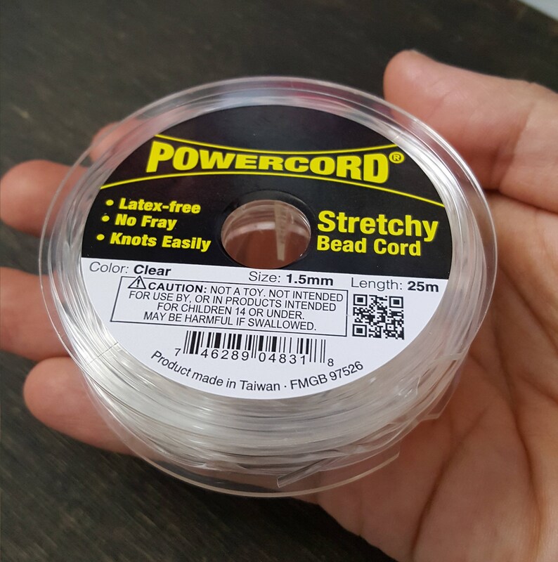 25 Meters Powercord Stretchy Beads Cord Clear Size 1.5mm. Etsy