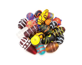 African style lampworked glass beads 10-25mm mixed shapes