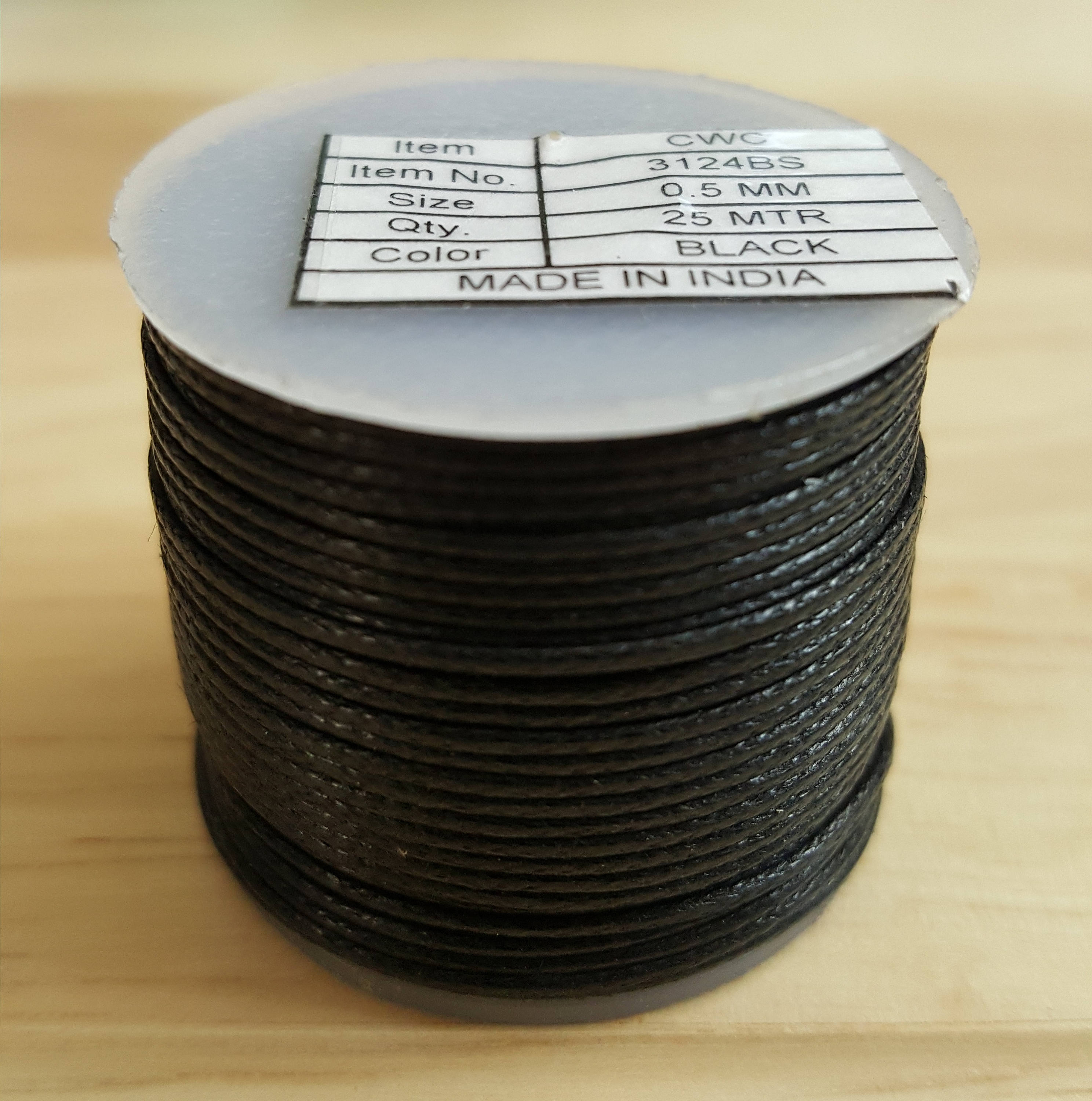 0.5mm waxed round cotton cord, black cotton cord size 0.5mm, macrame …