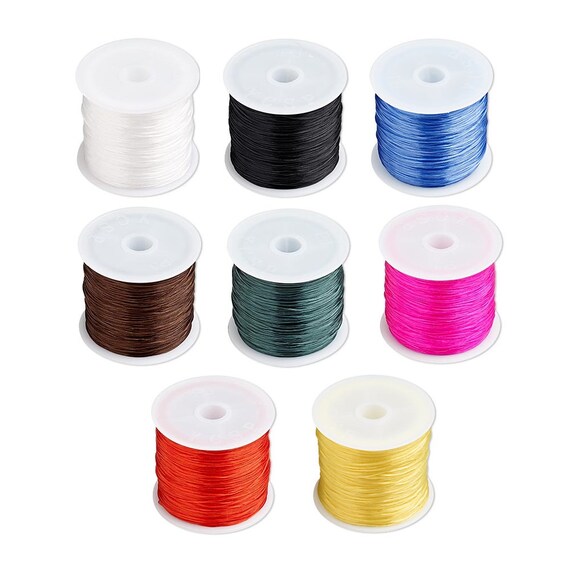 Black Beading Cord Strong Stretchy 0.5mm 80 Meters Roll