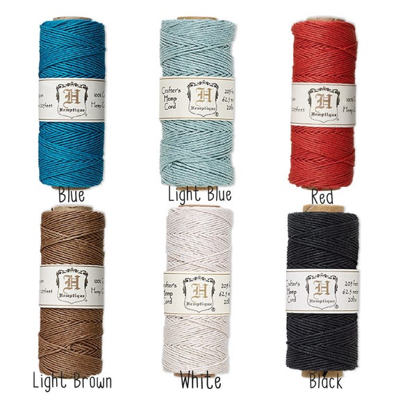 62.48m WHITE hemp cord hemptique 1mm Diameter 20 Pound Test 205 ft
