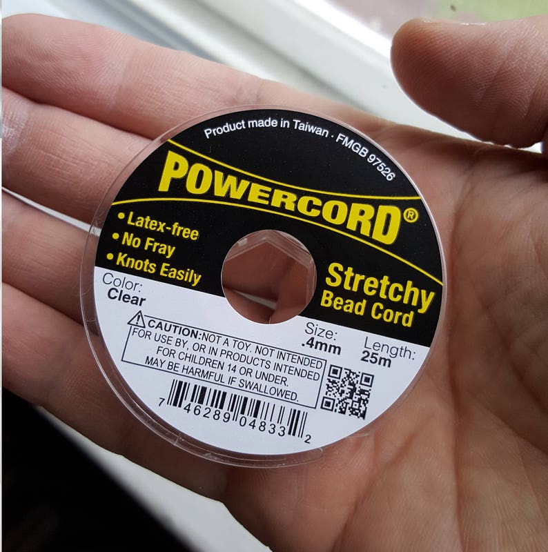 25 Meters Powercord Stretchy Beads Cord Clear Size 0.4mm. Etsy