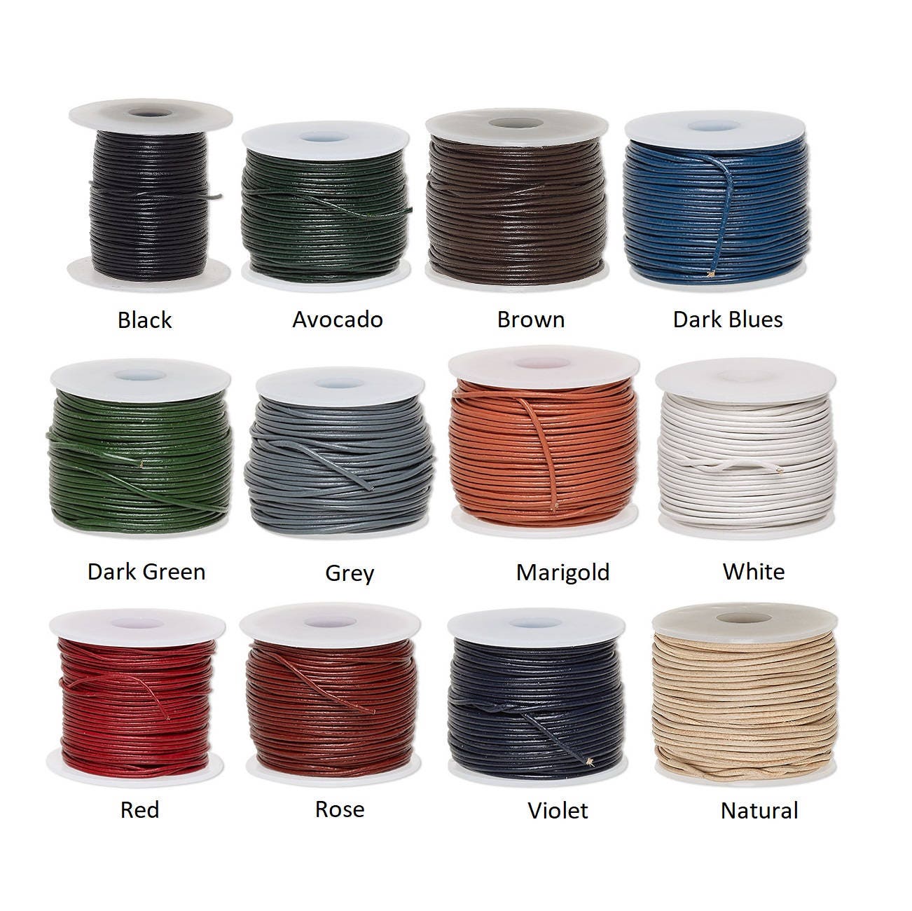 0.5mm leather round lace, round cord leather 0.5mm, genuine round lea…