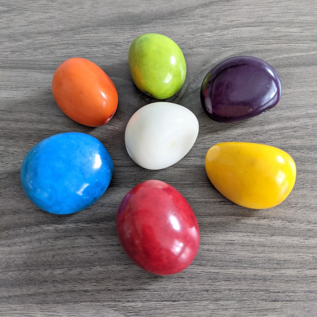 Dyed Tagua Nut Slices, Multi-Colored Resin Beads (Multi-colored