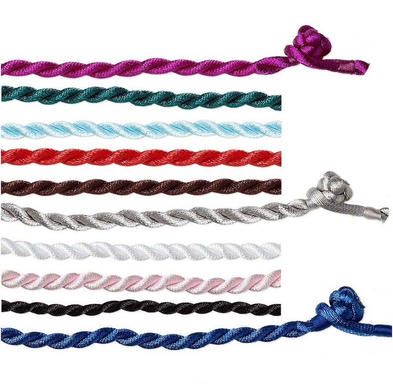 Necklace cord satin finished nylon with knot closure smooth Etsy