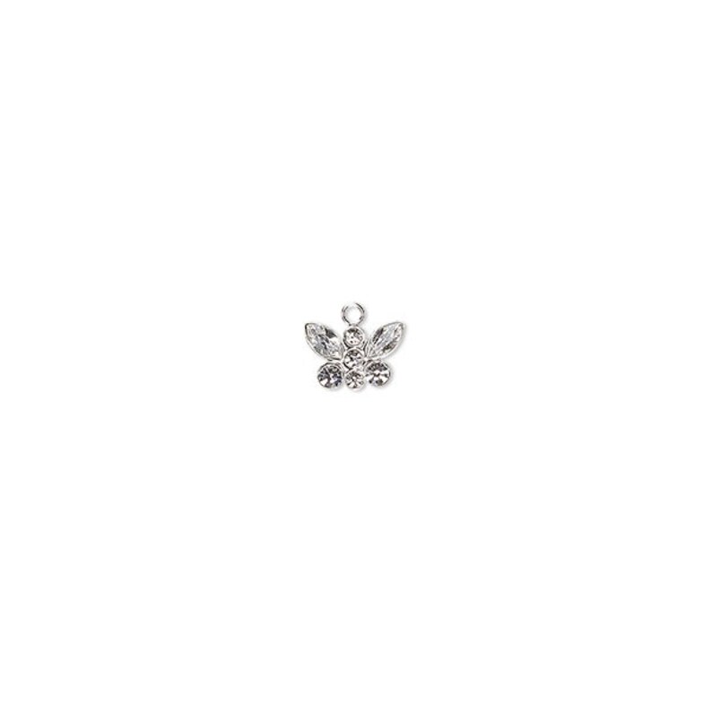 Charm Butterfly Swarovski® crystals and Sterling Silver Ranking TOP14 Quantity limited C 12x8mm