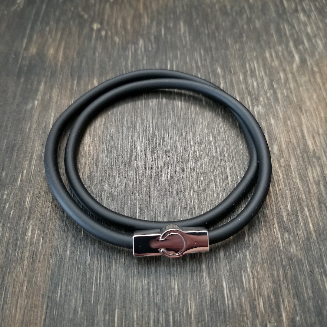 Rubber Cord 4mm Necklace Black With Pewter Silver Plated - Etsy