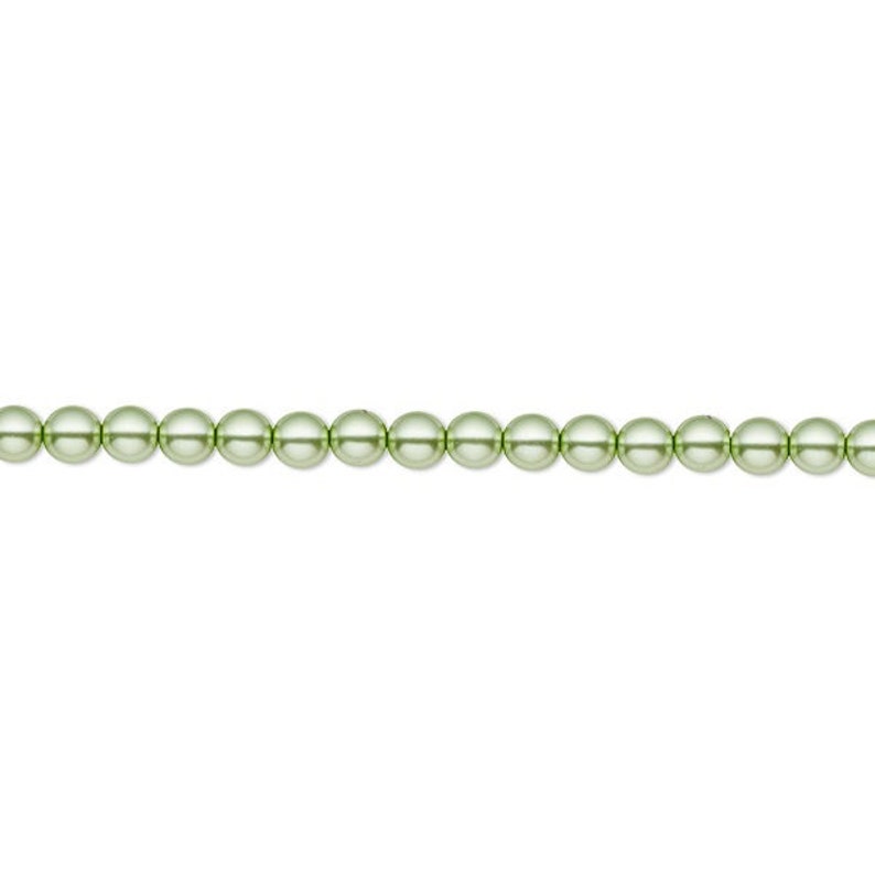 16 inch strand Czech pearl-coated glass druk round beads 6mm Opaque Light Green