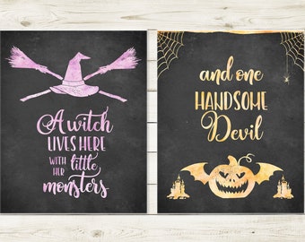 Personalized Witch Flag - Couple With Up to 3 Kids And 3 Dogs - A Witch Lives Here main image 0