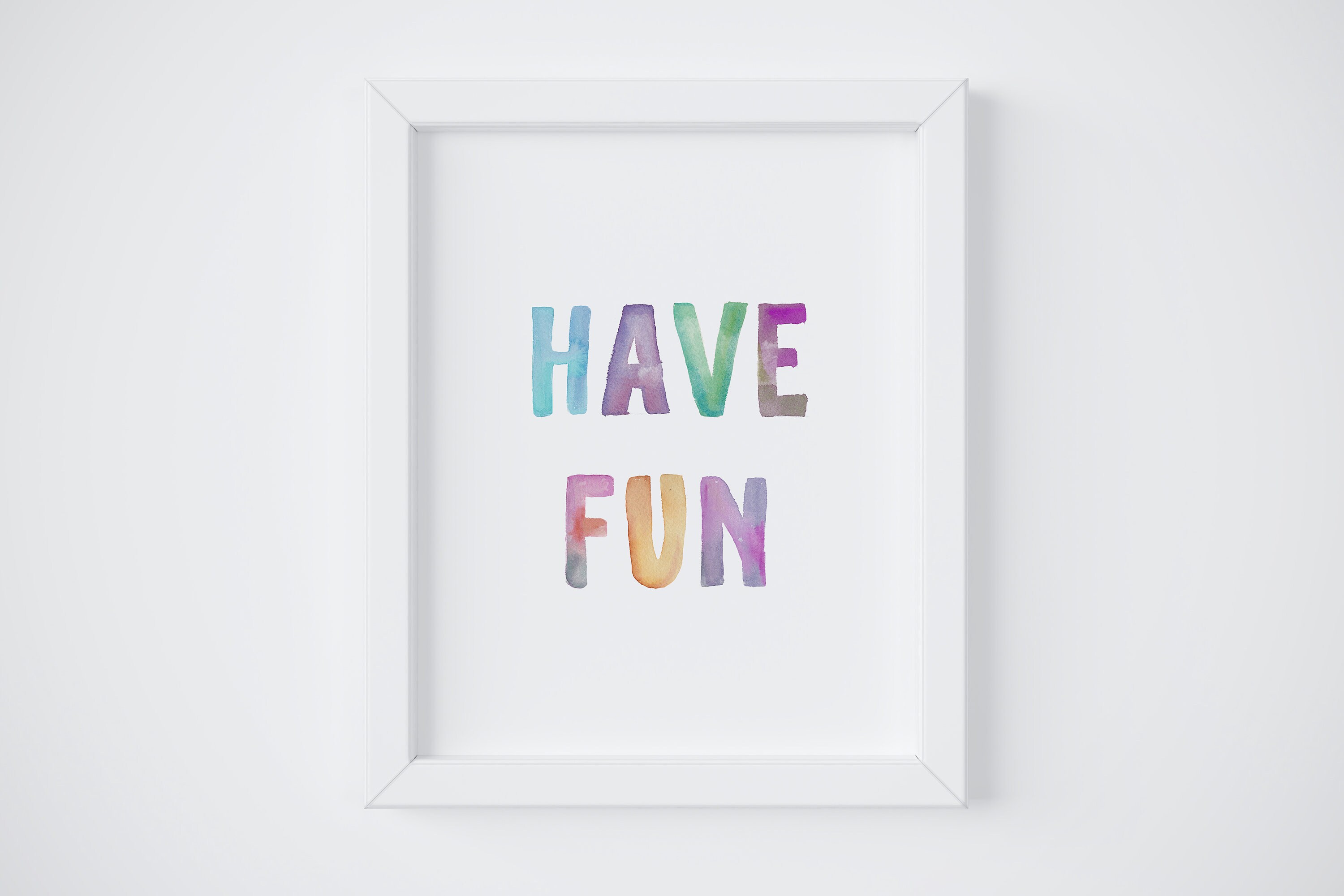 Have Fun Colorful Wall Art Watercolor Nursery Prints Kids Etsy