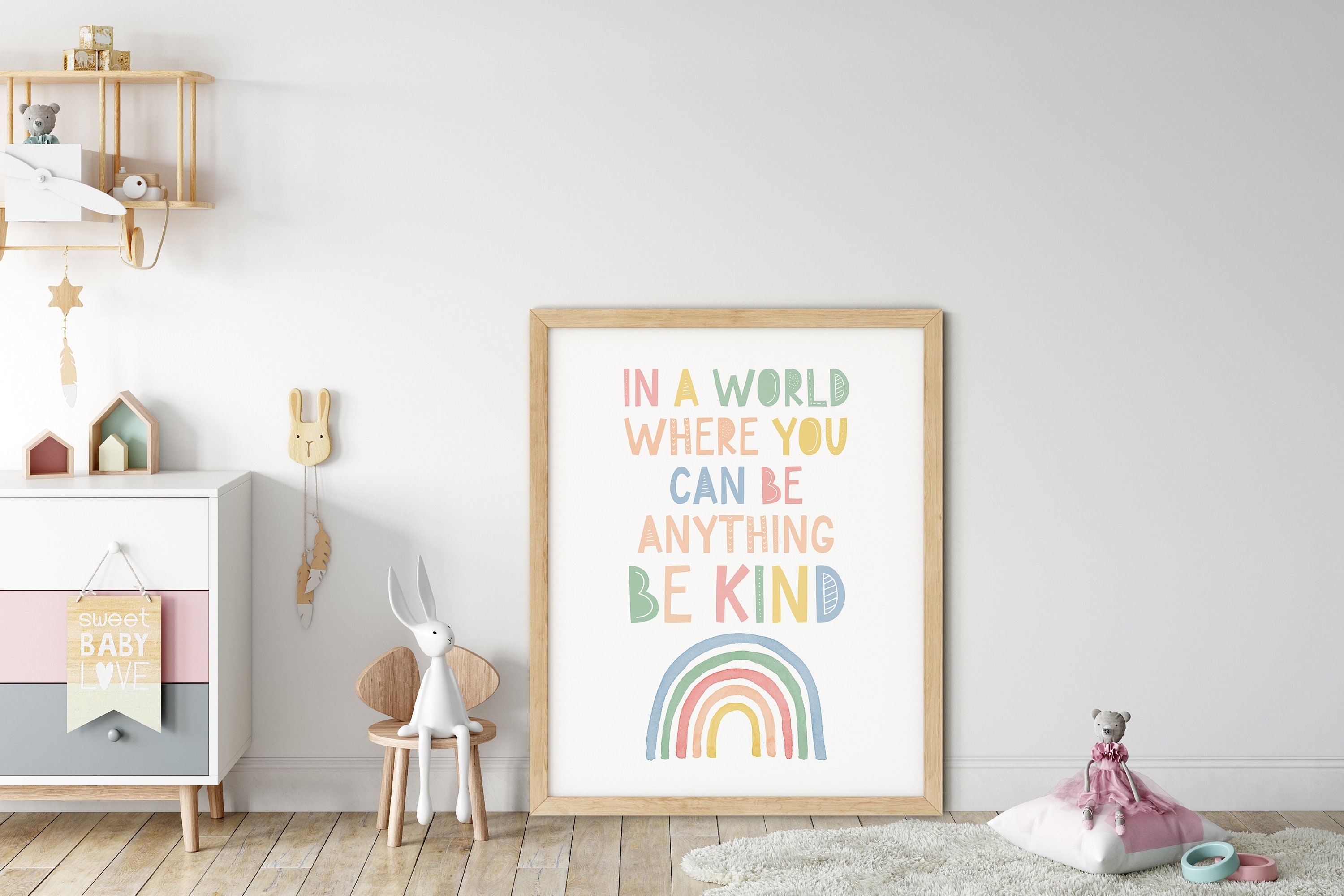 In A World Where You Can Be Anything Be Kind Nursery | Etsy