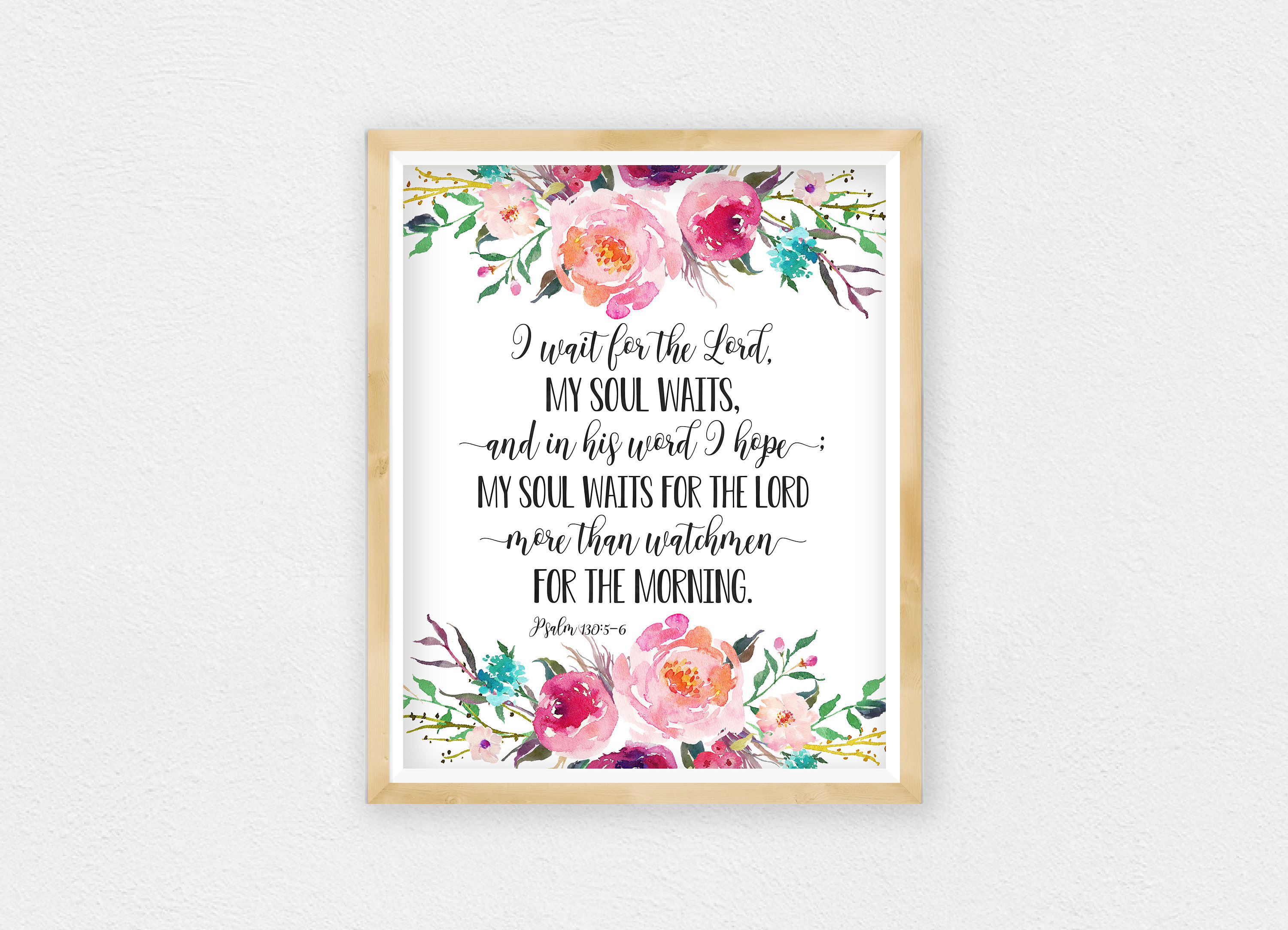 My Soul Waits For The Lord Psalm 130:5-6 Bible Verse | Etsy