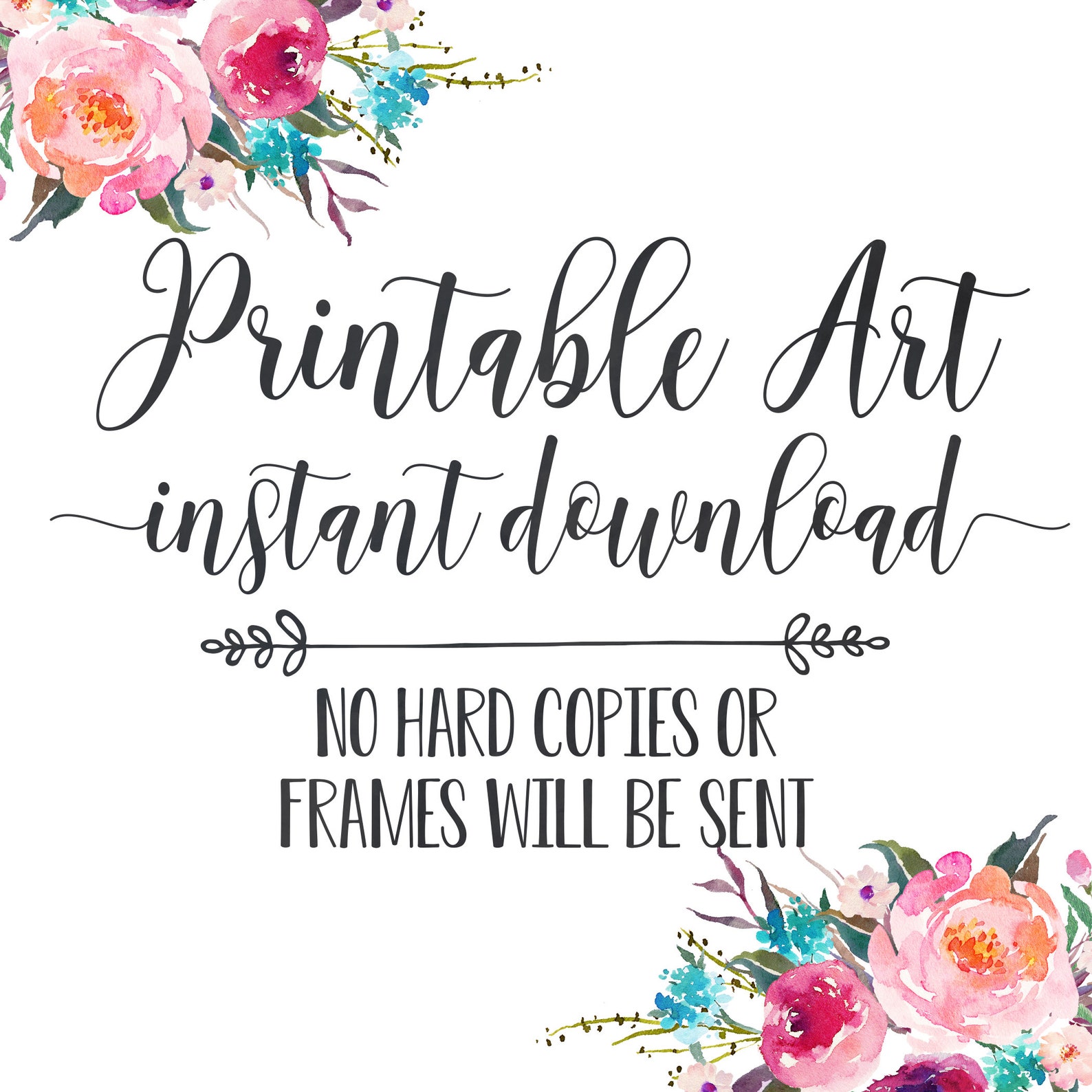 Pink Flowers Watercolor Pink Floral Nursery Print Pink Etsy