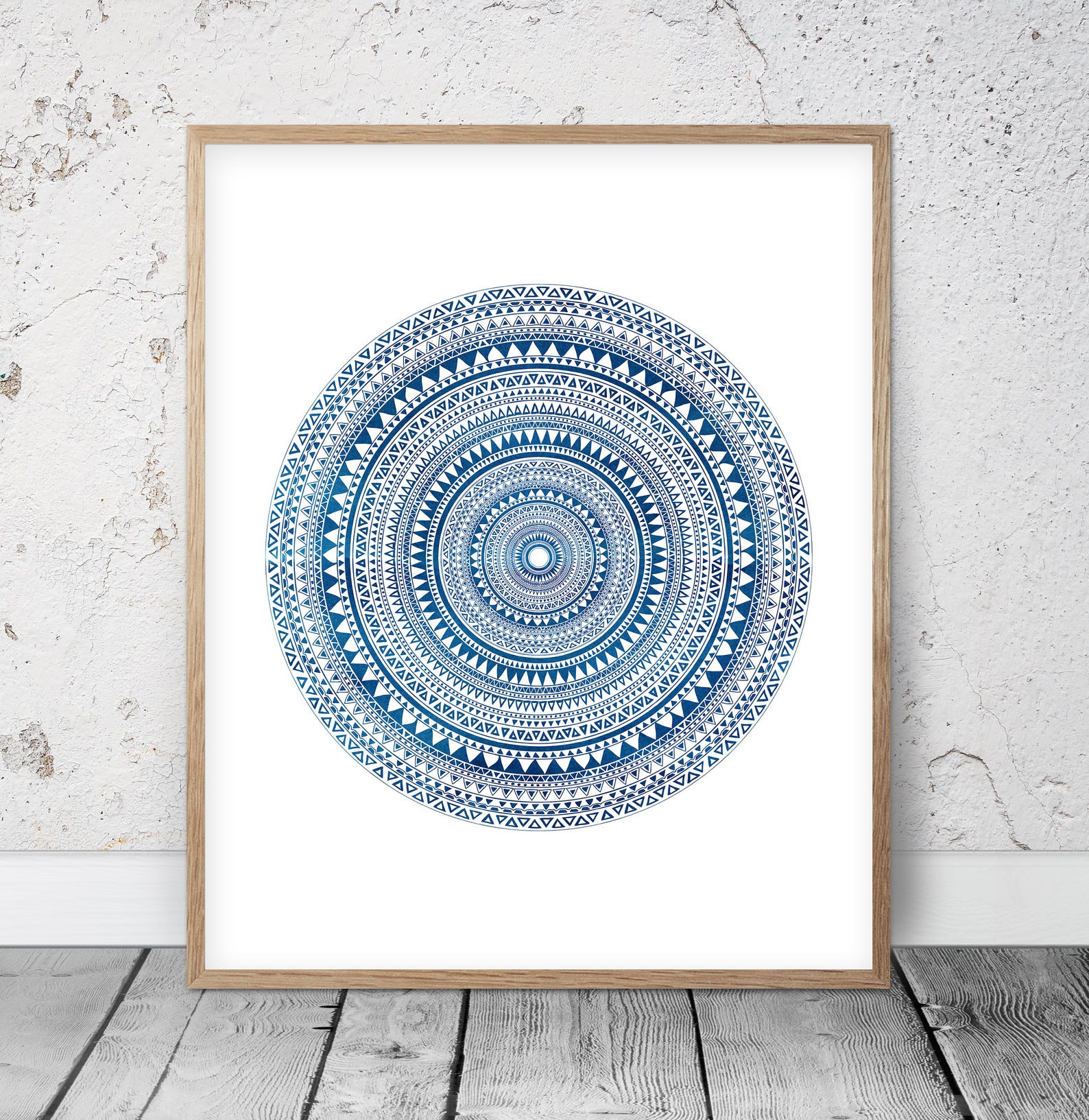 Set of 3 Prints Medallion Wall Art Mandala Watercolor Wall Etsy
