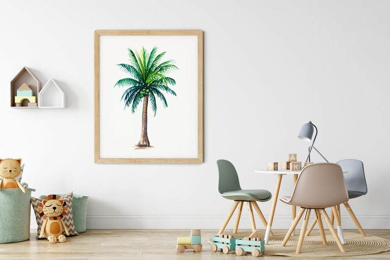 Palm Print Coastal Decor Palm Decor Beach Decor Palm Tree Etsy