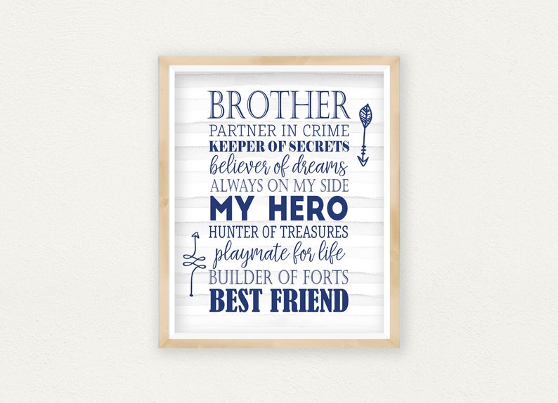 Brothers Make The Best Friends Nursery Boys Girls Wall Decor Art Poster Print