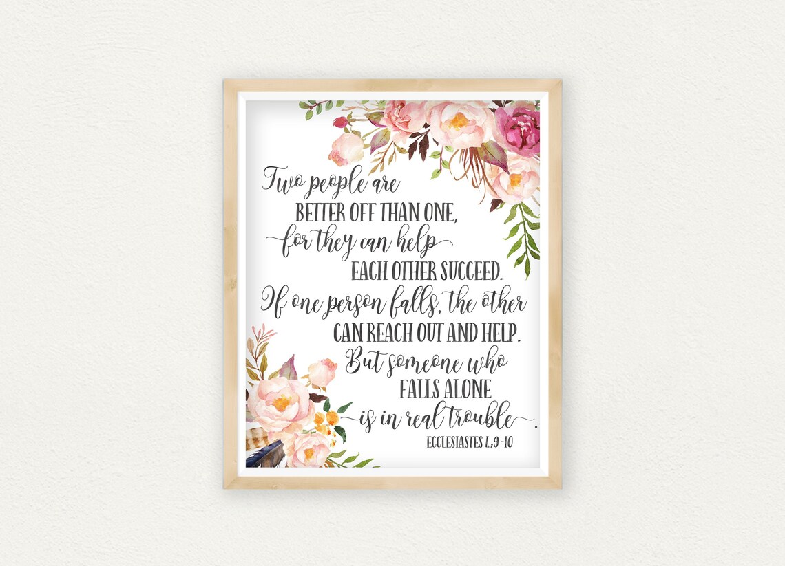 Wedding Bible Verse Two Are Better Than One Ecclesiastes 49 Etsy