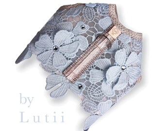 kleines Hundegeschirr, verstellbares Hundegeschirr, extravagantes Hundegeschirr, handgefertigtes Hundegeschirr ohne Zug, ausgefallenes Hundegeschirr ""BB Lace"" von Lutii."
