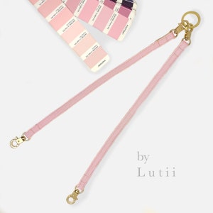 Koppeldelare för hundkoppel dyr designerhårdvara, koppeldelare med rosa band handgjord av Lutii.