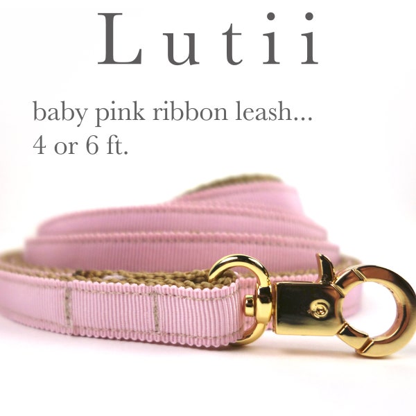 dog leash best small dog leash expensive designer hardware pink ribbon leash hardware handmade by Lutii.