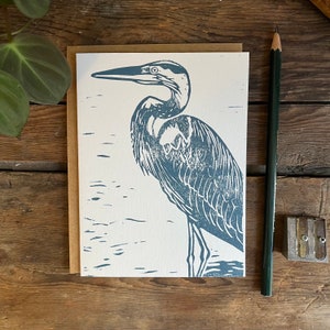 Reiger | Wenskaart | Handgemaakte blanco notitiekaartenset