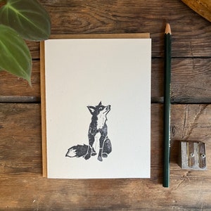 Renard | de voeux | Jeu de cartes de correspondance vierges faites main