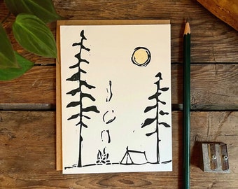 Camping | Greeting Card | Handmade Notecard Set