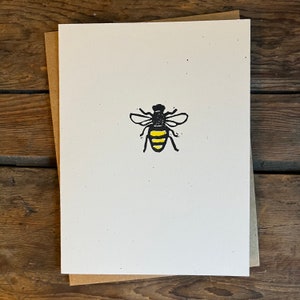 abeille heureuse de voeux Jeu de cartes de correspondance vierges faites main image 3