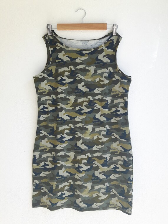 Abito Donna In Jersey Stampa Mimetica f76gyb