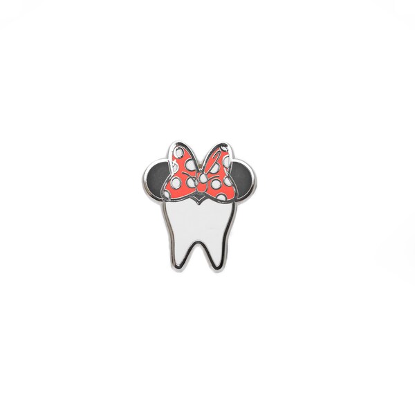 Minnie Tooth Pin Disney Inspired. Scrub or White Coat. Enamel pin, dentist, dental hygienist, dental assistant, gift