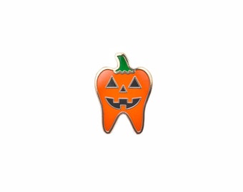 Pumpkin Tooth Pin. Enamel pin,Jack-o-lantern Dental gifts Halloween Dentist Hygienist Assistant Enamel Pin