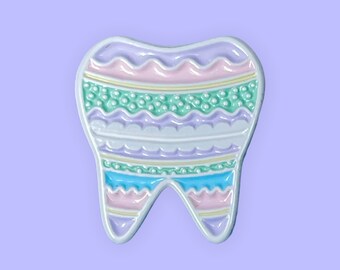 Easter Egg Tooth Enamel Pin | Spring Dental Pin | Cute Dental Gift for Professionals | White Coat Flair