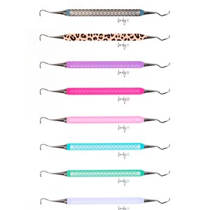 Adesivos! Folhas de adesivos para raspadores dentários e sondas periodontais. Uma folha tem 8 designs. Higienista dental deve ter dentista, estudante assistente