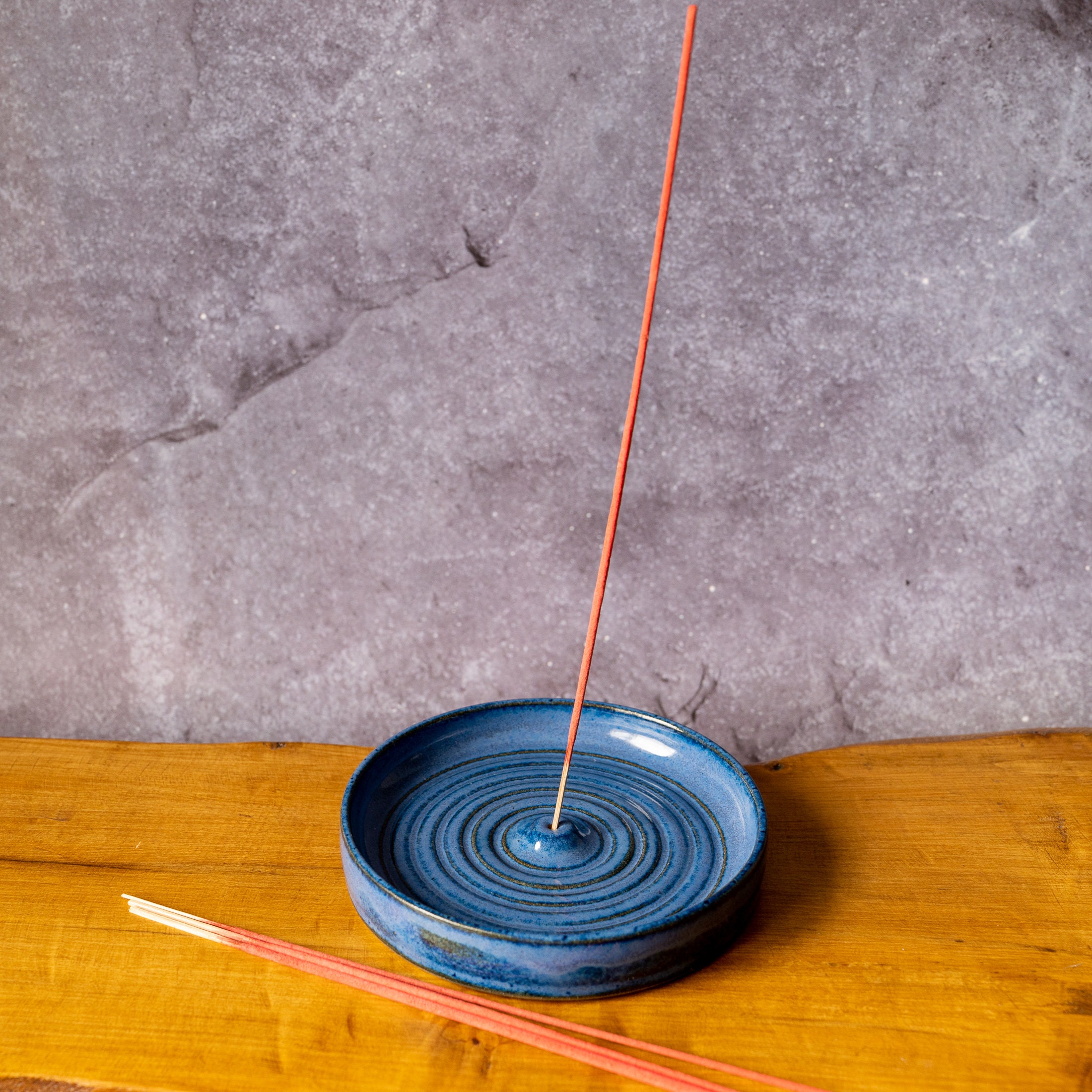 Ceramic Incense Stick Holder / Burner in Blue Incense Stick Etsy