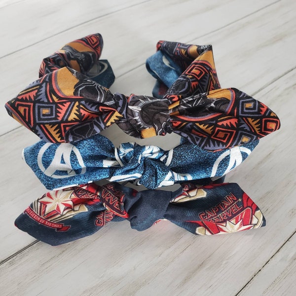 Superheroes Knotty Bow Headbands