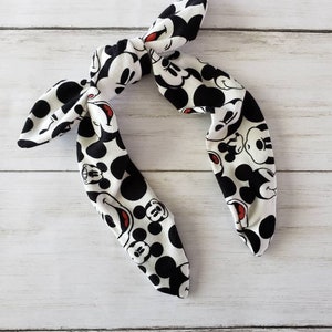 Mouse Faces Knotty Bow Headband