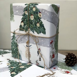 Carta da regalo con scena del calendario dell'Avvento invernale