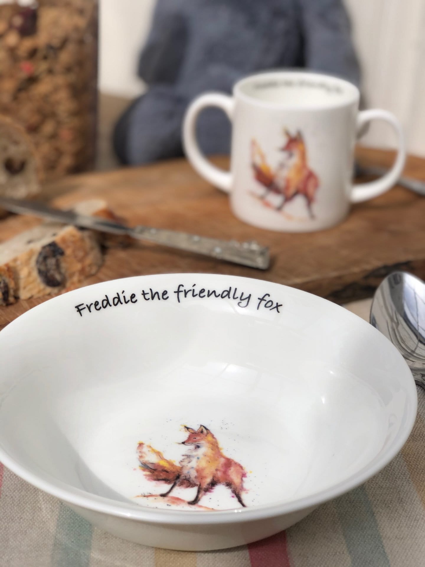 Childrens Mug & Bowl Fine China Set - Freddie the Friendly Fox