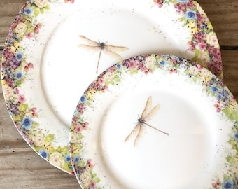 Fine China Wild Summer & Dragonfly Side Plate by Cheney Penrose Designs