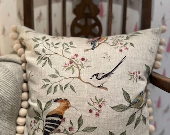 Birdsong Design handcrafted luxury pure linen 40/40cm Cushion by Cheney Penrose Designs